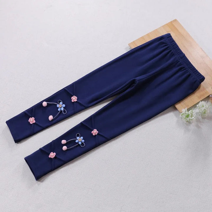 Kids Girls Warm Knit Trousers Leggings Pants