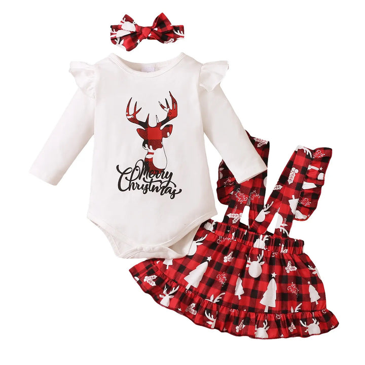 Baby first time Christmas long sleeve onesie dress jumpsuit