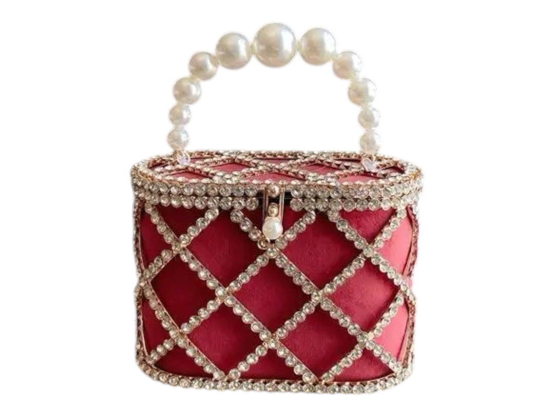 Pearl Rhinestone Handbag – Elegant Wedding & Evening Bag for Women