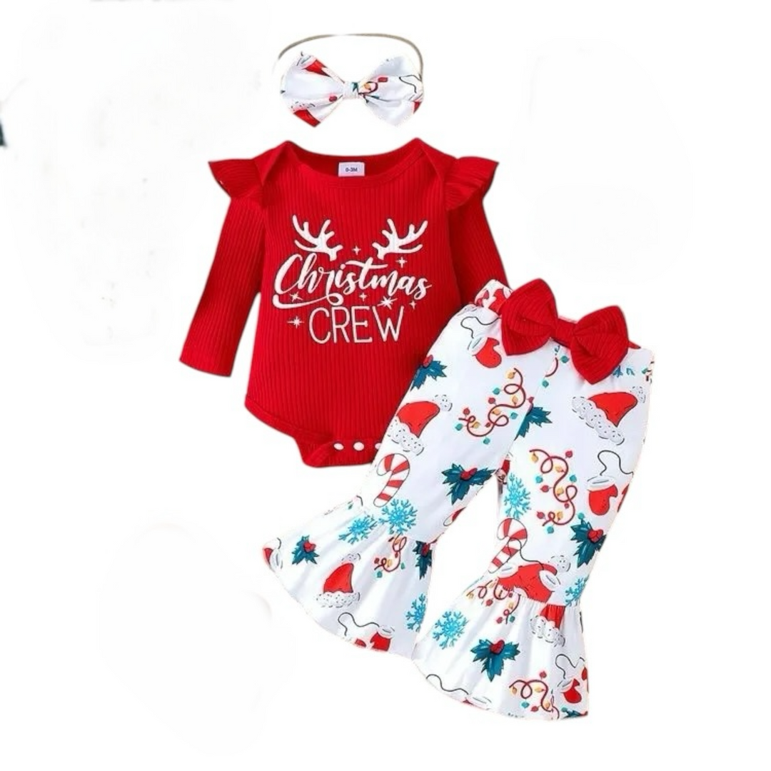 Baby first time Christmas long sleeve onesie dress jumpsuit