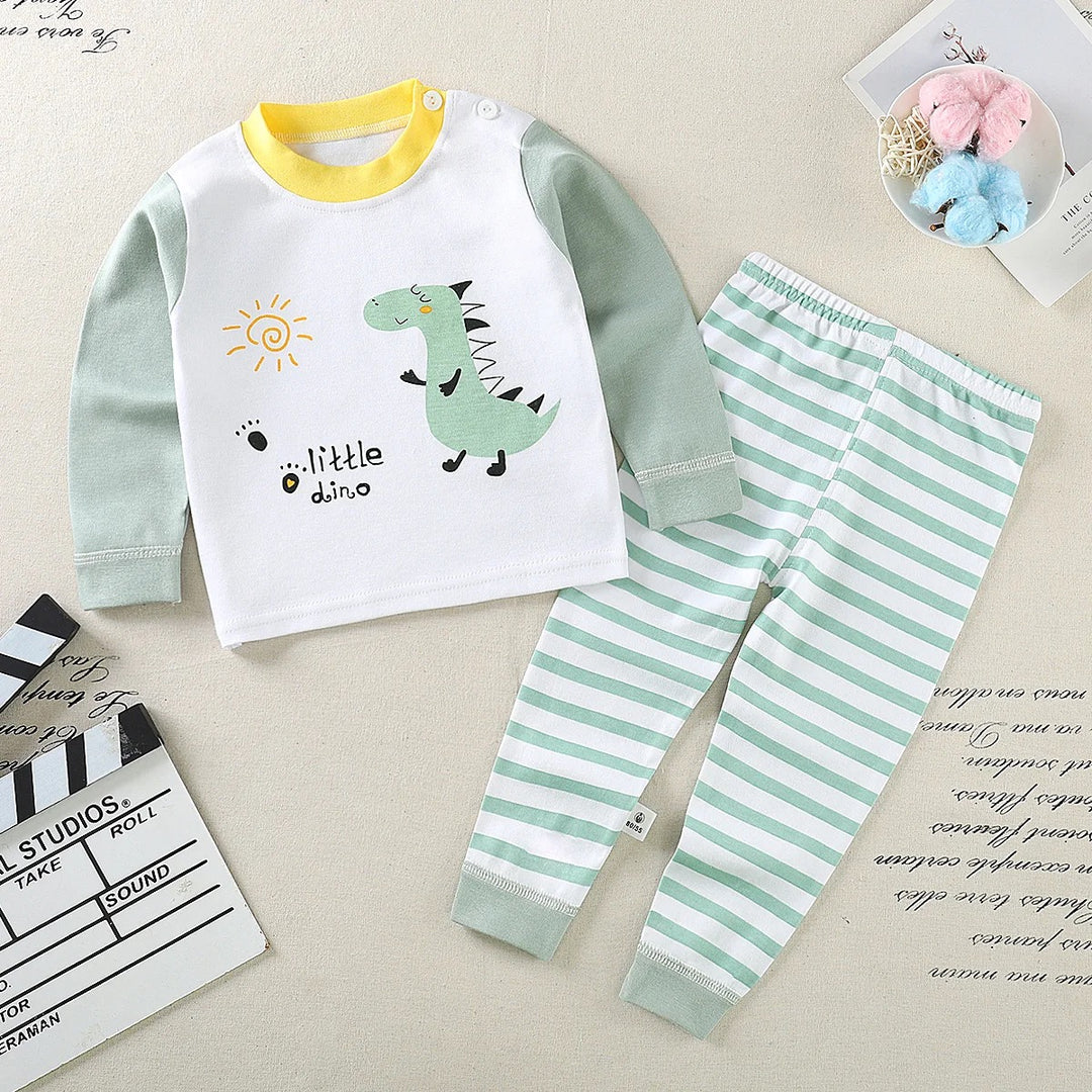 Kids Cartoon Long Sleeve Soft Pijamas for All Season