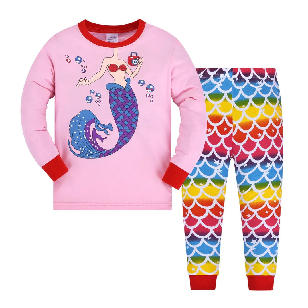 Kids Cartoon Long Sleeve Soft Pijamas for All Season