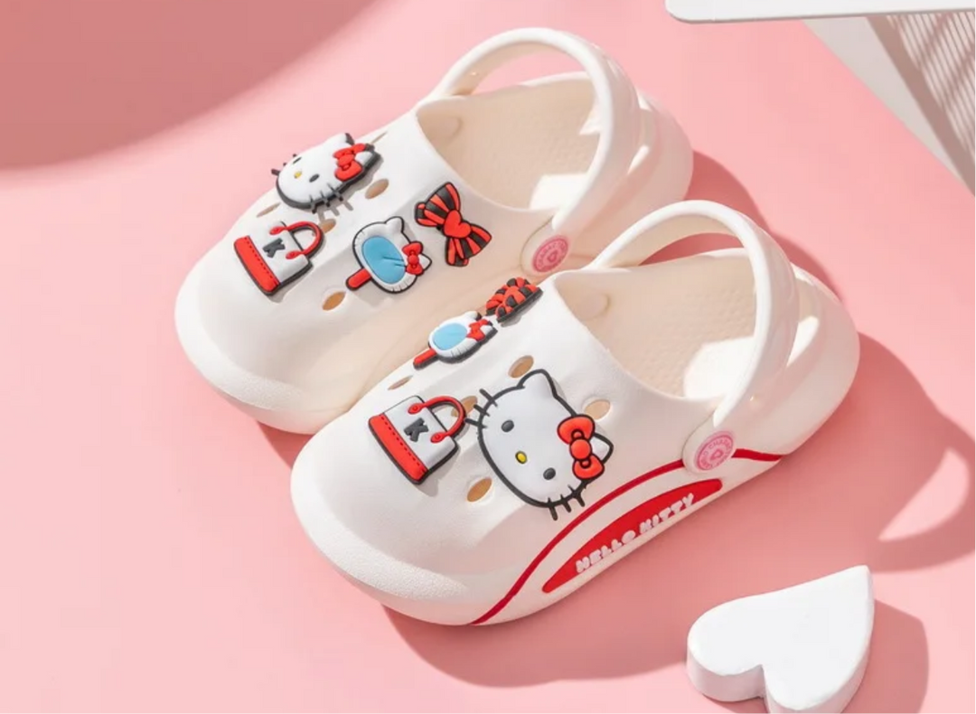 Kids Crock Shoes - Cartoon Kitty Lightweight Clogs for Boys & Girls