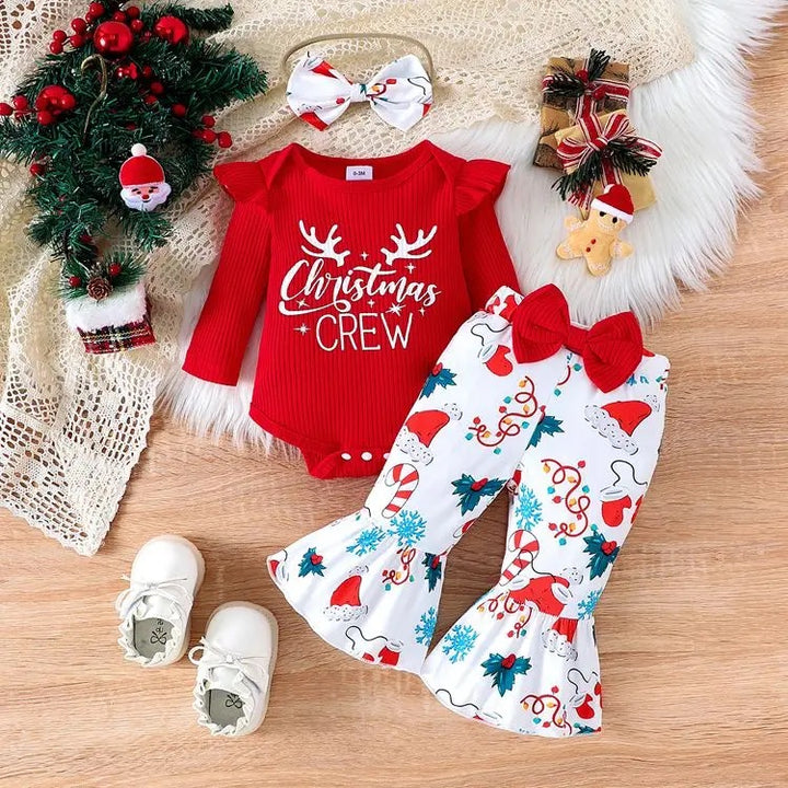 Baby first time Christmas long sleeve onesie dress jumpsuit