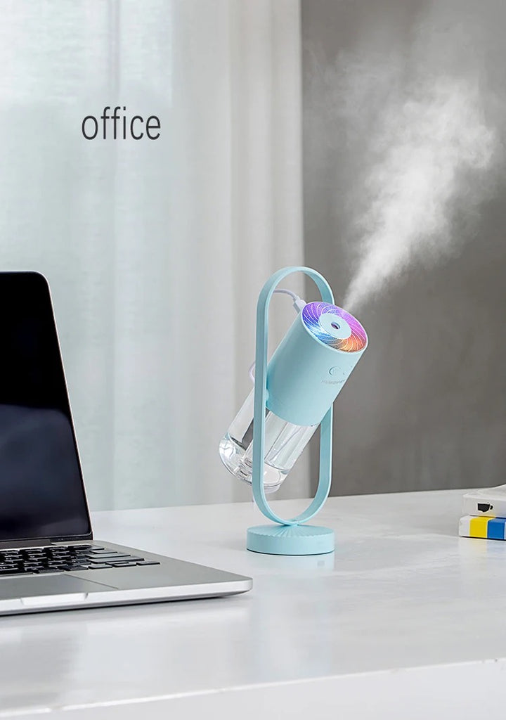 Humidificador ultrasónico Cool Mist USB Mini sombra mágica portátil de 200 ml con luz nocturna de 7 colores para habitación de niños