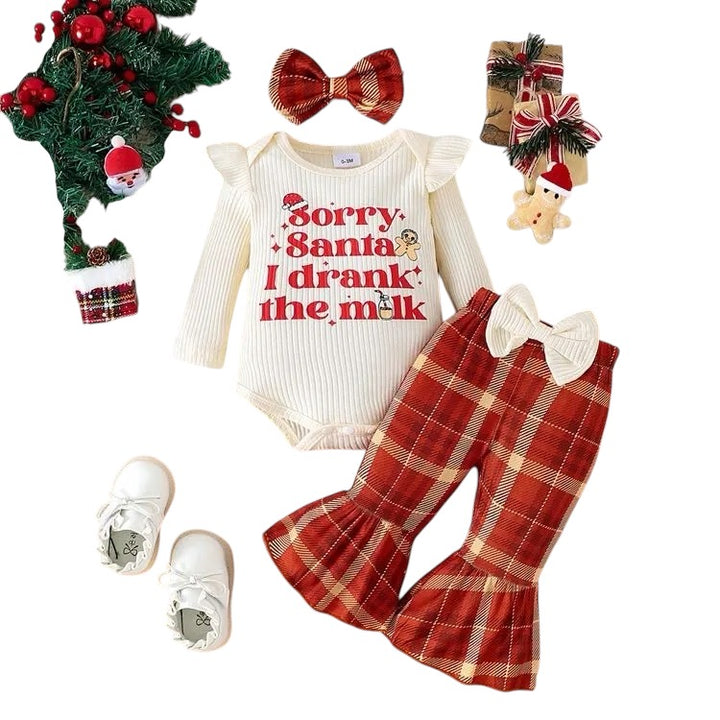 Baby first time Christmas long sleeve onesie dress jumpsuit