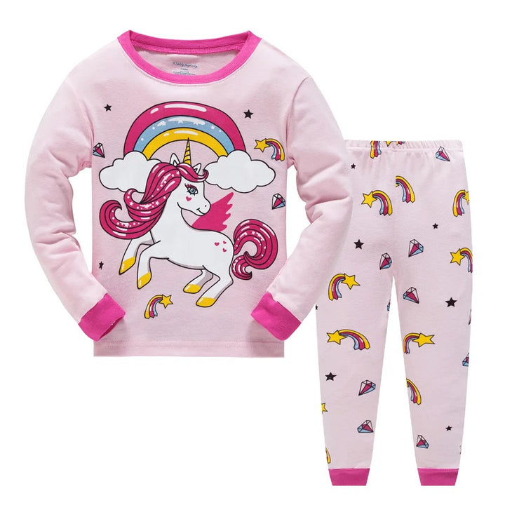 Kids Cartoon Long Sleeve Soft Pijamas for All Season