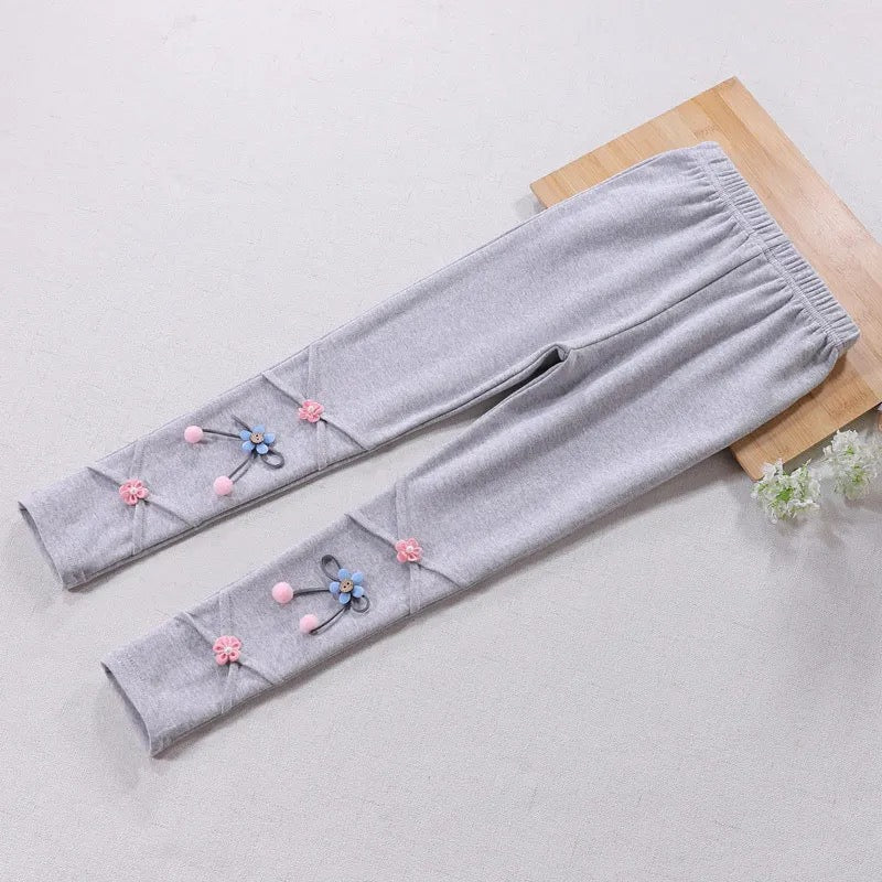 Kids Girls Warm Knit Trousers Leggings Pants