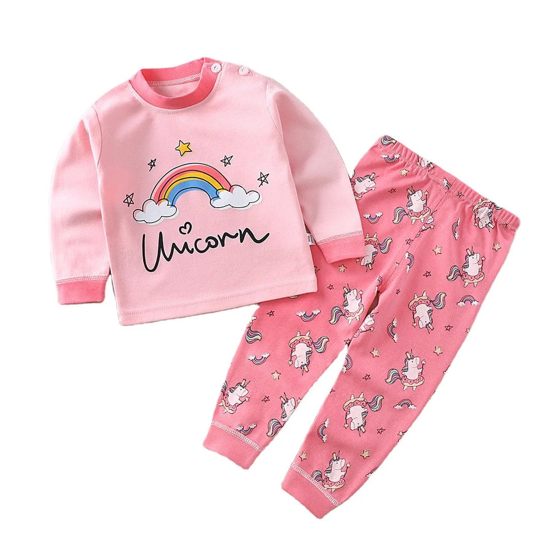 Kids Cartoon Long Sleeve Soft Pijamas for All Season