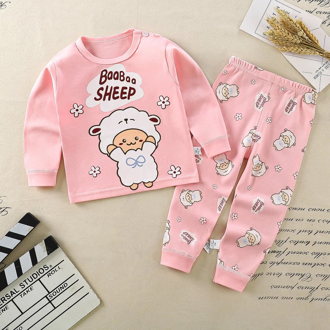 Kids Cartoon Long Sleeve Soft Pijamas for All Season