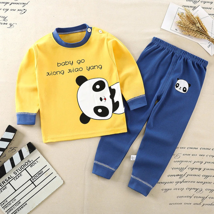 Kids Cartoon Long Sleeve Soft Pijamas for All Season