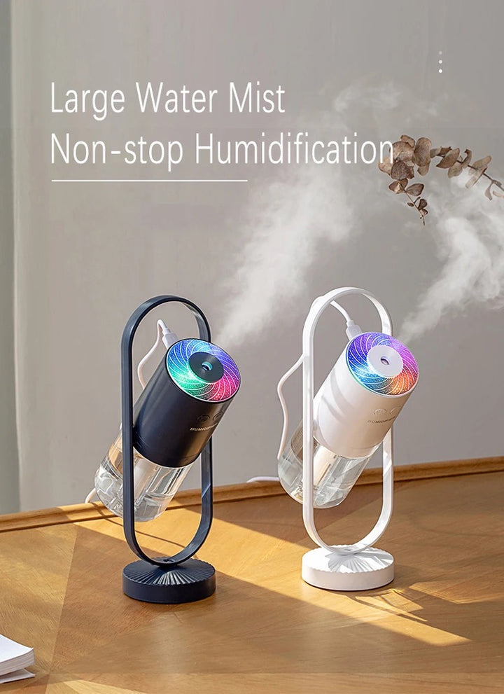 Humidificador ultrasónico Cool Mist USB Mini sombra mágica portátil de 200 ml con luz nocturna de 7 colores para habitación de niños