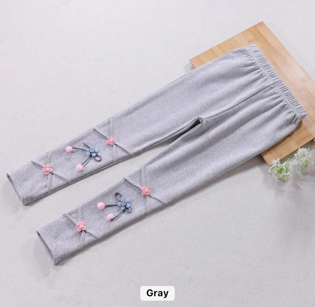 Kids Girls Warm Knit Trousers Leggings Pants