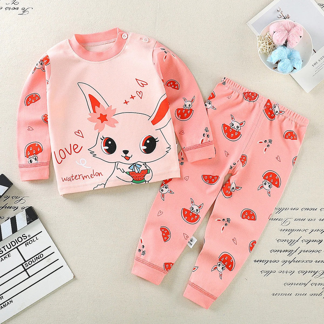 Kids Cartoon Long Sleeve Soft Pijamas for All Season