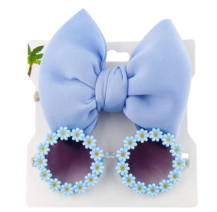 Daisy Flower Sunglasses With Elastic Nylon Baby HeadBand