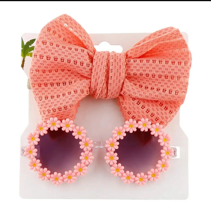 Daisy Flower Sunglasses With Elastic Nylon Baby HeadBand