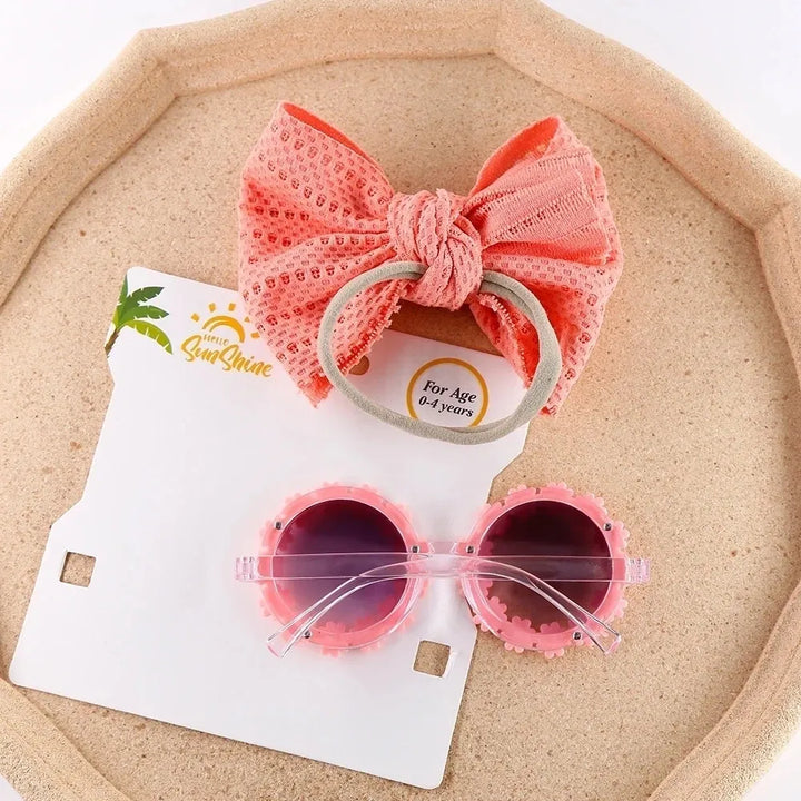 Daisy Flower Sunglasses With Elastic Nylon Baby HeadBand