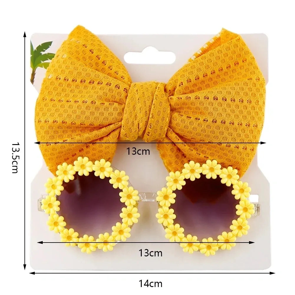 Daisy Flower Sunglasses With Elastic Nylon Baby HeadBand